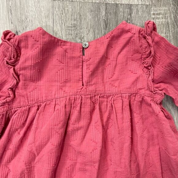 Genuine Kids From OshKosh Toddler Girl’s Pink Long Sleeve Ruffle Keyhole Top 5T - Picture 10 of 12